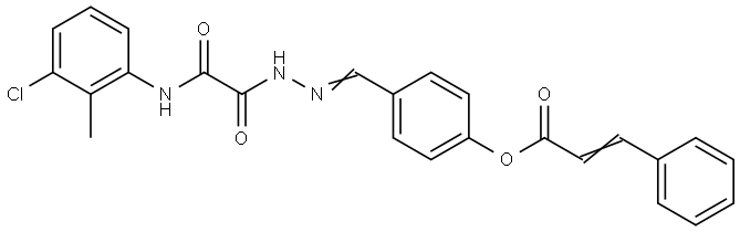 4-(2-((3-CL-2-METHYLANILINO)(OXO)ACETYL)CARBOHYDRAZONOYL)PHENYL 3-PHENYLACRYLATE Struktur