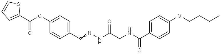 4-(2-(((4-BUTOXYBENZOYL)AMINO)AC)CARBOHYDRAZONOYL)PHENYL 2-THIOPHENECARBOXYLATE Struktur