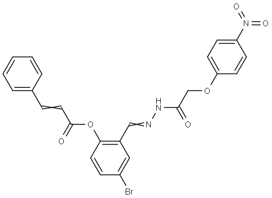 4-BROMO-2-(2-((4-NITROPHENOXY)ACETYL)CARBOHYDRAZONOYL)PHENYL 3-PHENYLACRYLATE Struktur