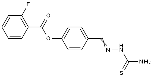 4-(2-(AMINOCARBOTHIOYL)CARBOHYDRAZONOYL)PHENYL 2-FLUOROBENZOATE Struktur