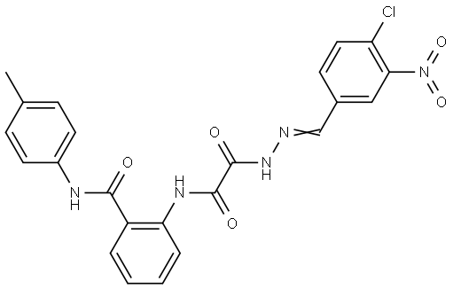 2-(((2-(4-CL-3-NITROBENZYLIDENE)HYDRAZINO)(OXO)AC)AMINO)-N-(4-ME-PH)BENZAMIDE Struktur