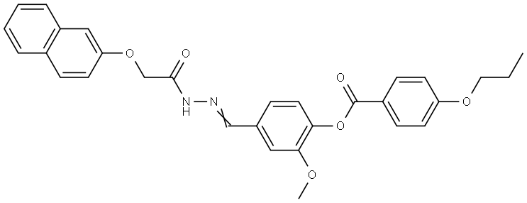 2-METHOXY-4-(2-((2-NAPHTHYLOXY)ACETYL)CARBOHYDRAZONOYL)PHENYL 4-PROPOXYBENZOATE Struktur