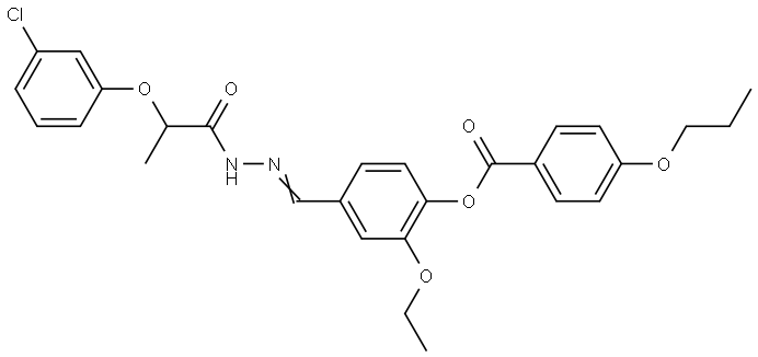 4-(2-(2-(3-CL-PHENOXY)PROPANOYL)CARBOHYDRAZONOYL)-2-ETHOXY-PH 4-PROPOXYBENZOATE Struktur