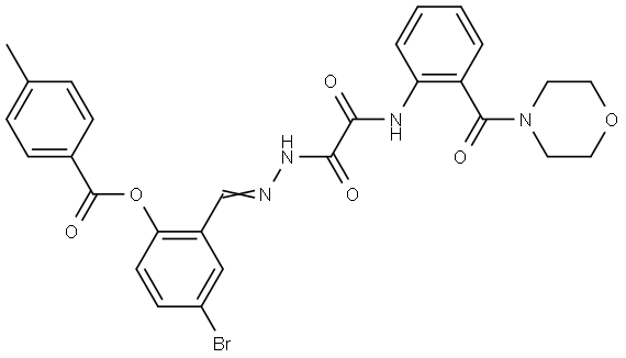 4-BROMO-2-((E)-{[[2-(4-MORPHOLINYLCARBONYL)ANILINO](OXO)ACETYL]HYDRAZONO}METHYL)PHENYL 4-METHYLBENZOATE Struktur