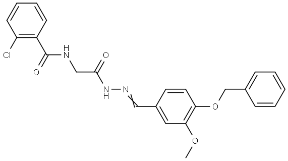 N(2-(2-(4-(BENZYLOXY)-3-METHOXYBENZYLIDENE)HYDRAZINO)-2-OXOETHYL)-2-CL-BENZAMIDE Struktur