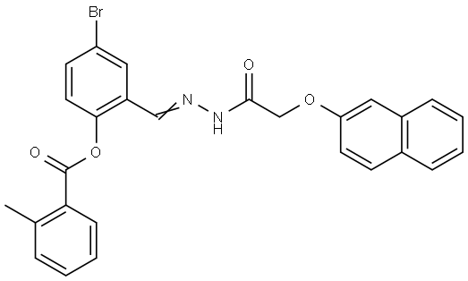 4-BROMO-2-(2-((2-NAPHTHYLOXY)ACETYL)CARBOHYDRAZONOYL)PHENYL 2-METHYLBENZOATE Struktur