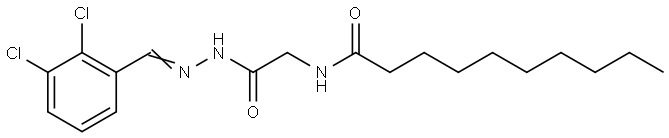 N-(2-(2-(2,3-DICHLOROBENZYLIDENE)HYDRAZINO)-2-OXOETHYL)DECANAMIDE Struktur