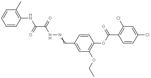 2-ETHOXY-4-(2-(OXO(2-TOLUIDINO)AC)CARBOHYDRAZONOYL)PHENYL 2,4-DICHLOROBENZOATE Struktur