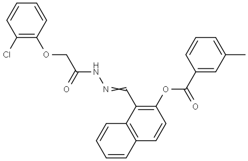 1-(2-((2-CHLOROPHENOXY)ACETYL)CARBOHYDRAZONOYL)-2-NAPHTHYL 3-METHYLBENZOATE Struktur