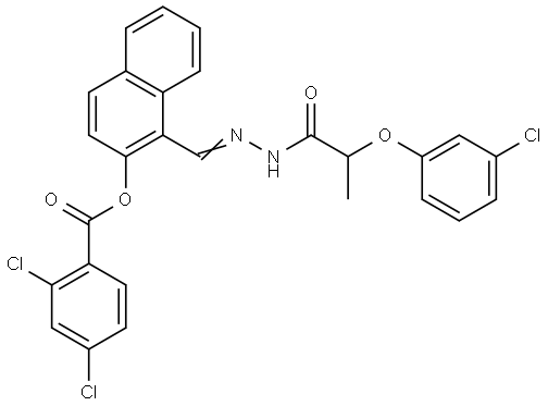 1-((E)-{2-[2-(3-CHLOROPHENOXY)PROPANOYL]HYDRAZONO}METHYL)-2-NAPHTHYL 2,4-DICHLOROBENZOATE Struktur