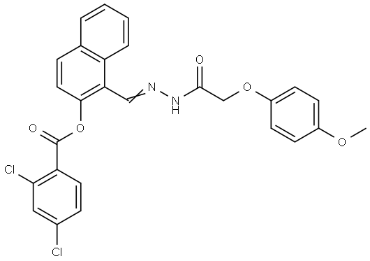 1-(2-((4-METHOXYPHENOXY)ACETYL)CARBOHYDRAZONOYL)-2-NAPHTHYL 2,4-DICHLOROBENZOATE Struktur