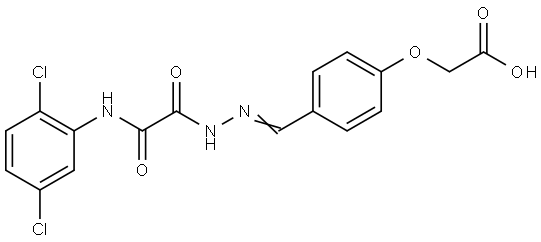 (4-(2-((2,5-DICHLOROANILINO)(OXO)ACETYL)CARBOHYDRAZONOYL)PHENOXY)ACETIC ACID Struktur