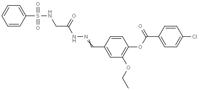 2-ETHOXY-4-(2-(((PHENYLSULFONYL)AMINO)AC)CARBOHYDRAZONOYL)PH 4-CHLOROBENZOATE Struktur