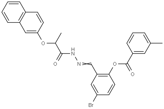 4-BR-2-(2-(2-(2-NAPHTHYLOXY)PROPANOYL)CARBOHYDRAZONOYL)PHENYL 3-METHYLBENZOATE Struktur