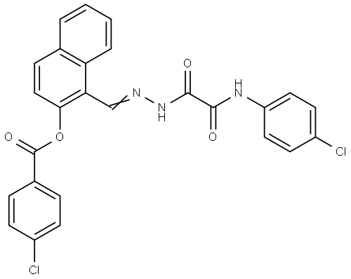 1-(2-((4-CHLOROANILINO)(OXO)ACETYL)CARBOHYDRAZONOYL)-2-NAPHTHYL 4-CHLOROBENZOATE Struktur