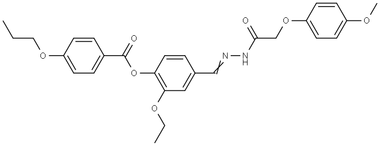 2-ETHOXY-4-(2-((4-METHOXYPHENOXY)AC)CARBOHYDRAZONOYL)PHENYL 4-PROPOXYBENZOATE Struktur