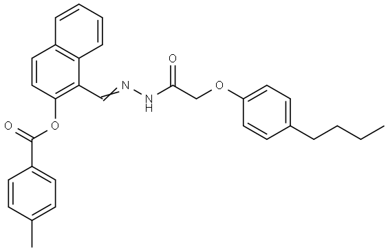 1-(2-((4-BUTYLPHENOXY)ACETYL)CARBOHYDRAZONOYL)-2-NAPHTHYL 4-METHYLBENZOATE Struktur