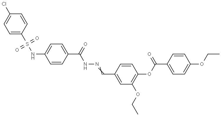 4-{(E)-[(4-{[(4-CHLOROPHENYL)SULFONYL]AMINO}BENZOYL)HYDRAZONO]METHYL}-2-ETHOXYPHENYL 4-ETHOXYBENZOATE Struktur