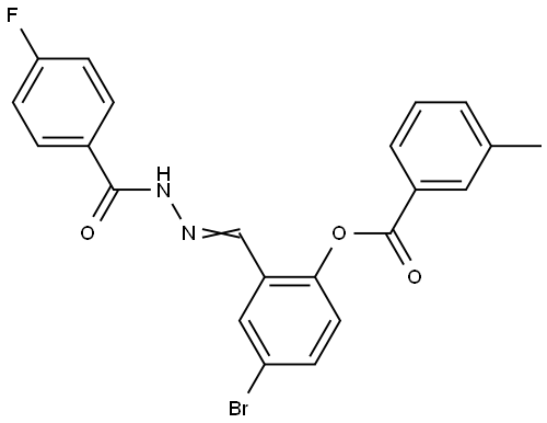 4-BROMO-2-(2-(4-FLUOROBENZOYL)CARBOHYDRAZONOYL)PHENYL 3-METHYLBENZOATE Struktur