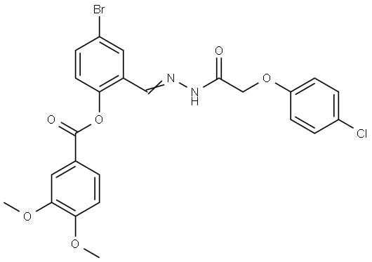 4-BR-2-(2-((4-CHLOROPHENOXY)ACETYL)CARBOHYDRAZONOYL)PHENYL 3,4-DIMETHOXYBENZOATE Struktur