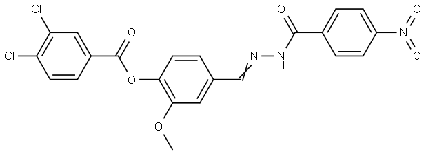 2-METHOXY-4-(2-(4-NITROBENZOYL)CARBOHYDRAZONOYL)PHENYL 3,4-DICHLOROBENZOATE Struktur