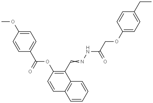 1-(2-((4-ETHYLPHENOXY)ACETYL)CARBOHYDRAZONOYL)-2-NAPHTHYL 4-METHOXYBENZOATE Struktur