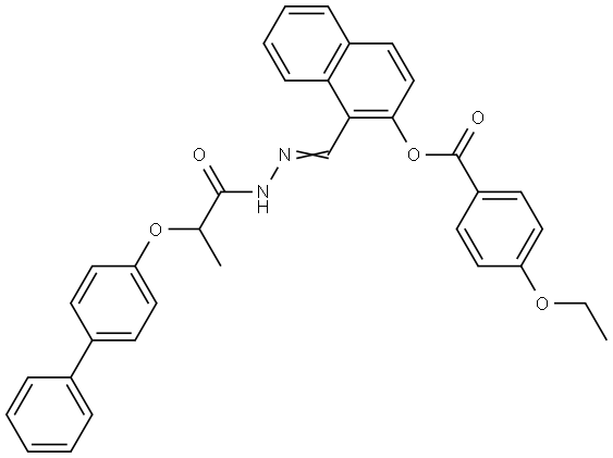 1-((E)-{2-[2-([1,1'-BIPHENYL]-4-YLOXY)PROPANOYL]HYDRAZONO}METHYL)-2-NAPHTHYL 4-ETHOXYBENZOATE Struktur