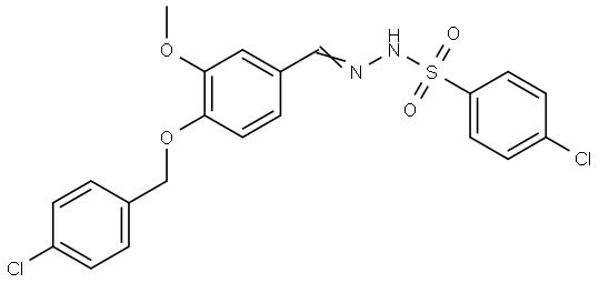 4-CL-N'-(4-((4-CHLOROBENZYL)OXY)-3-METHOXYBENZYLIDENE)BENZENESULFONOHYDRAZIDE Struktur