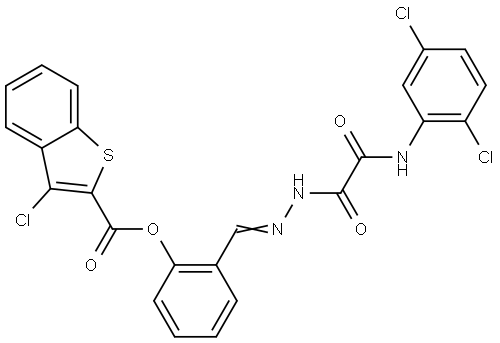 2-((E)-{2-[2-(2,5-DICHLOROANILINO)-2-OXOACETYL]HYDRAZONO}METHYL)PHENYL 3-CHLORO-1-BENZOTHIOPHENE-2-CARBOXYLATE Struktur