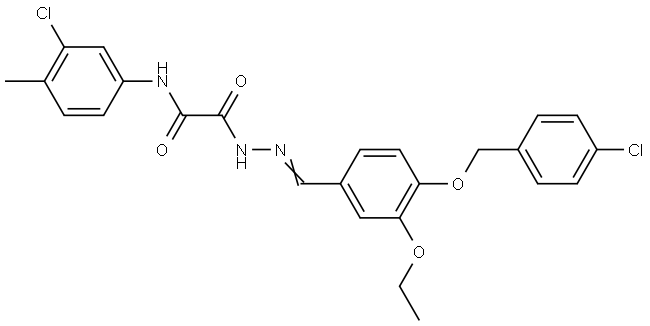 2-((2E)-2-{4-[(4-CHLOROBENZYL)OXY]-3-ETHOXYBENZYLIDENE}HYDRAZINO)-N-(3-CHLORO-4-METHYLPHENYL)-2-OXOACETAMIDE Struktur