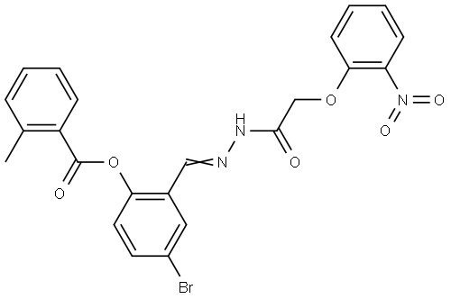 4-BROMO-2-(2-((2-NITROPHENOXY)ACETYL)CARBOHYDRAZONOYL)PHENYL 2-METHYLBENZOATE Struktur