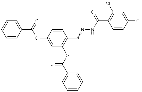 5-(BENZOYLOXY)-2-(2-(2,4-DICHLOROBENZOYL)CARBOHYDRAZONOYL)PHENYL BENZOATE Struktur