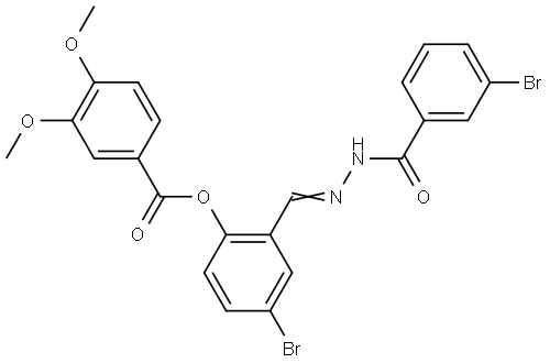 4-BROMO-2-(2-(3-BROMOBENZOYL)CARBOHYDRAZONOYL)PHENYL 3,4-DIMETHOXYBENZOATE Struktur