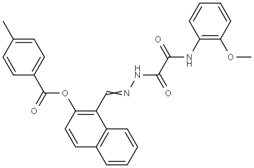 1-(2-((2-METHOXYANILINO)(OXO)AC)CARBOHYDRAZONOYL)-2-NAPHTHYL 4-METHYLBENZOATE Struktur