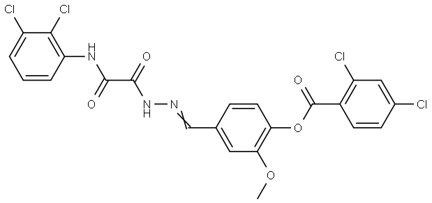 4-(2-((2,3-DICHLOROANILINO)(OXO)AC)CARBOHYDRAZONOYL)-2-MEO-PH 2,4-DI-CL-BENZOATE Struktur