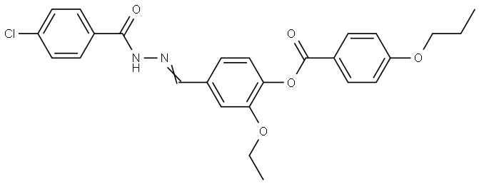 4-(2-(4-CHLOROBENZOYL)CARBOHYDRAZONOYL)-2-ETHOXYPHENYL 4-PROPOXYBENZOATE Struktur