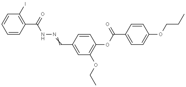 2-ETHOXY-4-(2-(2-IODOBENZOYL)CARBOHYDRAZONOYL)PHENYL 4-PROPOXYBENZOATE Struktur