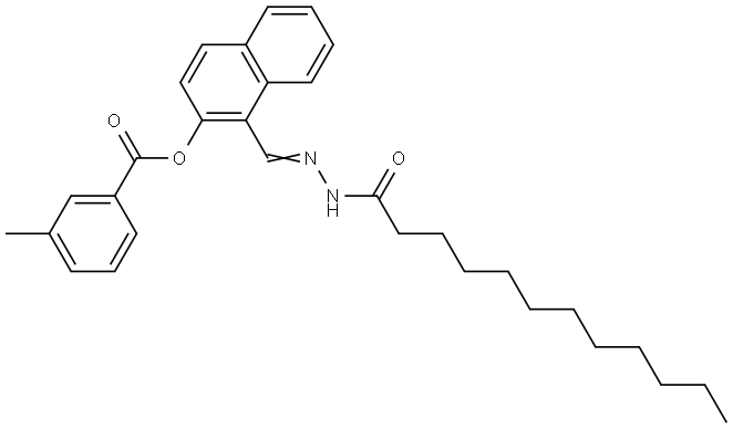 1-(2-DODECANOYLCARBOHYDRAZONOYL)-2-NAPHTHYL 3-METHYLBENZOATE Struktur