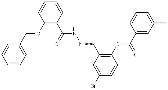 2-(2-(2-(BENZYLOXY)BENZOYL)CARBOHYDRAZONOYL)-4-BROMOPHENYL 3-METHYLBENZOATE Struktur