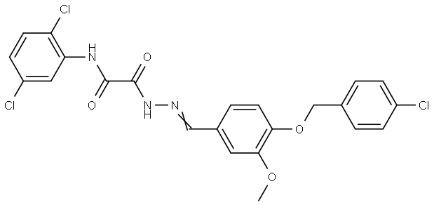 2-((2E)-2-{4-[(4-CHLOROBENZYL)OXY]-3-METHOXYBENZYLIDENE}HYDRAZINO)-N-(2,5-DICHLOROPHENYL)-2-OXOACETAMIDE Struktur