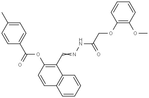 1-(2-((2-METHOXYPHENOXY)ACETYL)CARBOHYDRAZONOYL)-2-NAPHTHYL 4-METHYLBENZOATE Struktur