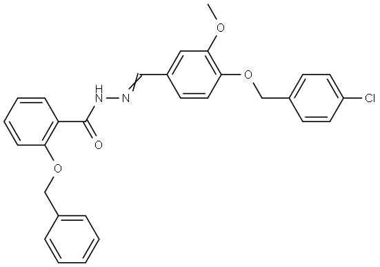 2-(BENZYLOXY)-N'-(4-((4-CHLOROBENZYL)OXY)-3-METHOXYBENZYLIDENE)BENZOHYDRAZIDE Struktur