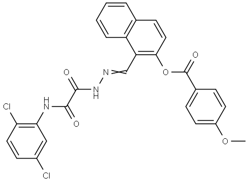 1-(2-((2,5-DICHLOROANILINO)(OXO)AC)CARBOHYDRAZONOYL)-2-NAPHTHYL 4-MEO-BENZOATE Struktur