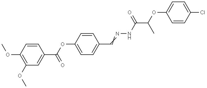 4-(2-(2-(4-CHLOROPHENOXY)PROPANOYL)CARBOHYDRAZONOYL)PHENYL 3,4-DIMETHOXYBENZOATE Struktur