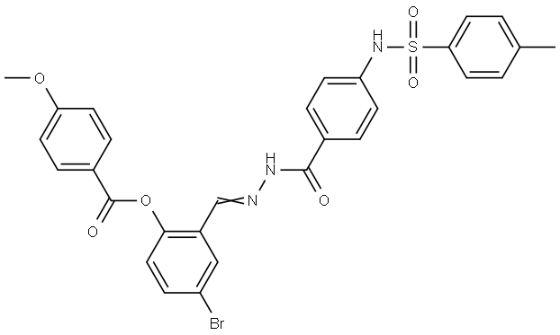 4-BROMO-2-{(E)-[(4-{[(4-METHYLPHENYL)SULFONYL]AMINO}BENZOYL)HYDRAZONO]METHYL}PHENYL 4-METHOXYBENZOATE Struktur