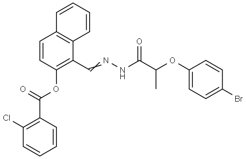 1-(2-(2-(4-BROMOPHENOXY)PROPANOYL)CARBOHYDRAZONOYL)-2-NAPHTHYL 2-CHLOROBENZOATE Struktur