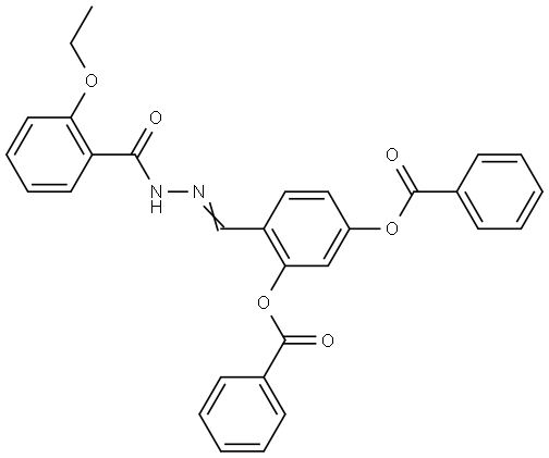 5-(BENZOYLOXY)-2-(2-(2-ETHOXYBENZOYL)CARBOHYDRAZONOYL)PHENYL BENZOATE Struktur