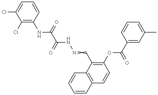 1-(2-((2,3-DICHLOROANILINO)(OXO)AC)CARBOHYDRAZONOYL)-2-NAPHTHYL 3-METHYLBENZOATE Struktur