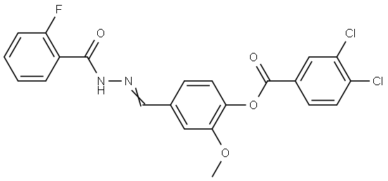 4-(2-(2-FLUOROBENZOYL)CARBOHYDRAZONOYL)-2-METHOXYPHENYL 3,4-DICHLOROBENZOATE Struktur