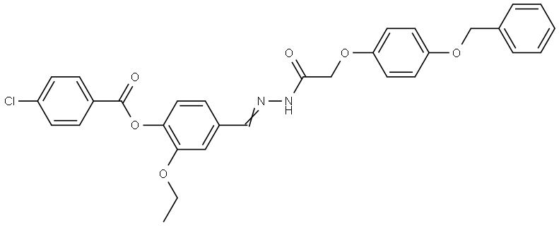 4-(2-((4-(BENZYLOXY)PHENOXY)AC)CARBOHYDRAZONOYL)-2-ETHOXYPHENYL 4-CHLOROBENZOATE Struktur